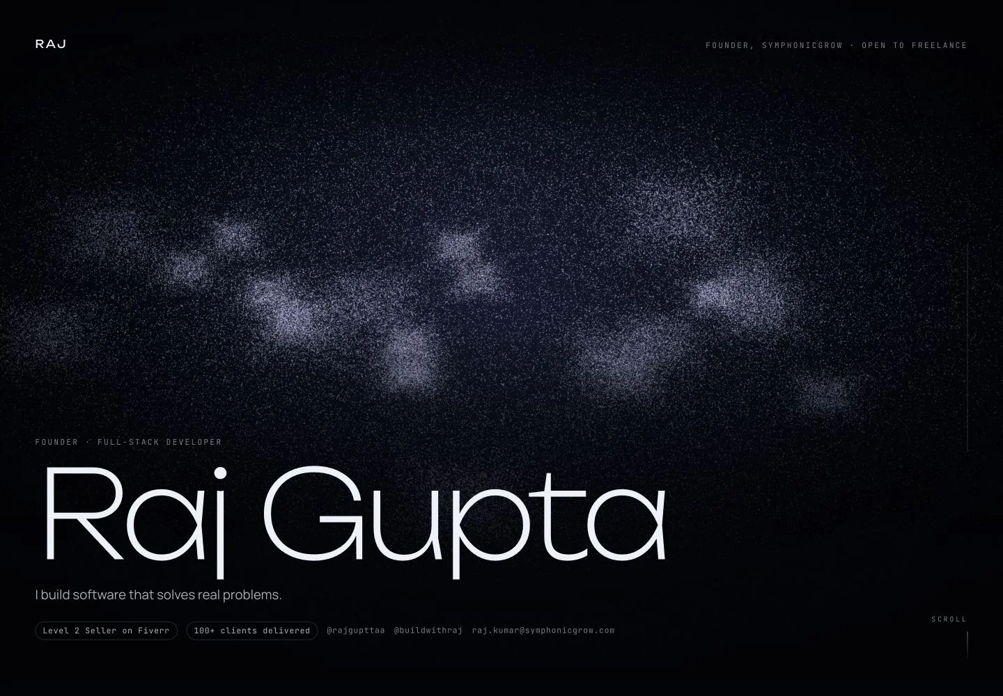 Raj Gupta’s portfolio official website captured in September 2026